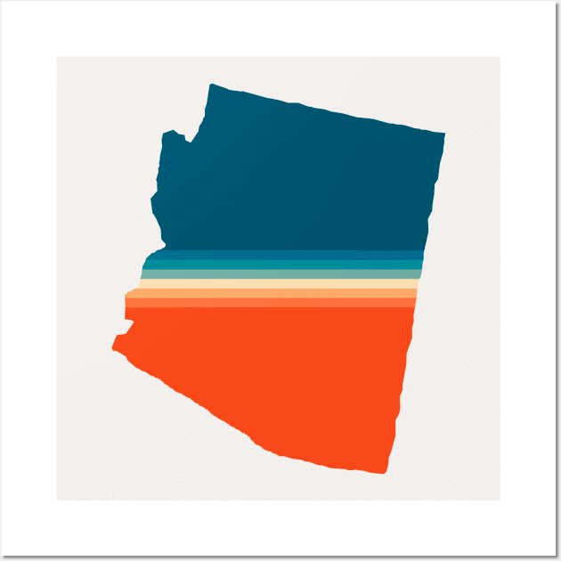 Arizona State Retro Map Wall Art by n23tees